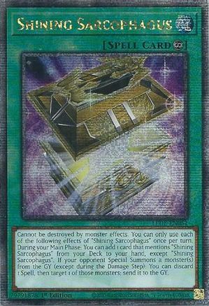 QUARTER CENTURY SECRET RARE Shining Sarcophagus (Quarter Century Secret Rare) (LEDE-EN051) - Legacy of Destruction 1st Edition