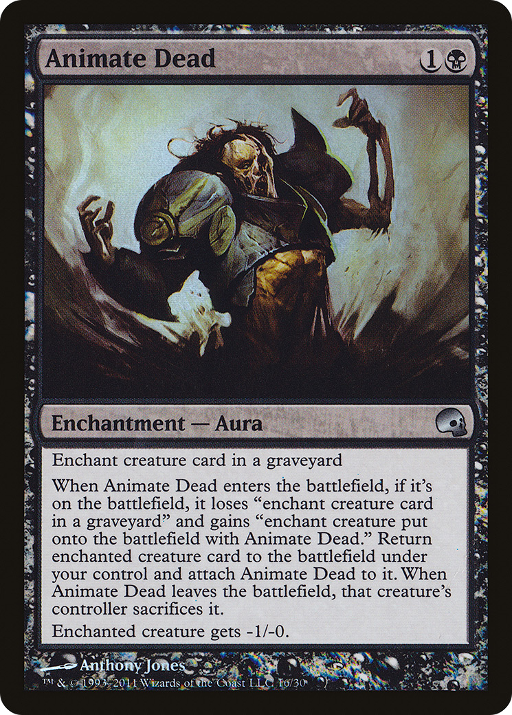 FOIL Animate Dead (GRV-016) - Premium Deck Series: Graveborn - Magic The Gathering