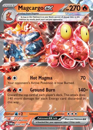 Magcargo ex (029/167) SV06: Twilight Masquerade Pokemon