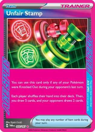 Unfair Stamp (165/167) SV06: Twilight Masquerade Pokemon