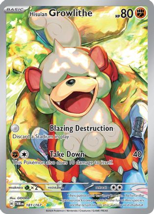 Hisuian Growlithe (181/167) SV06: Twilight Masquerade Pokemon