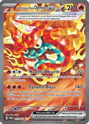 Hearthflame Mask Ogerpon ex (212/167) SV06: Twilight Masquerade Pokemon