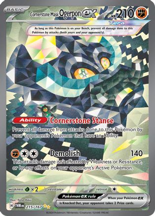 Cornerstone Mask Ogerpon ex (215/167) SV06: Twilight Masquerade Pokemon