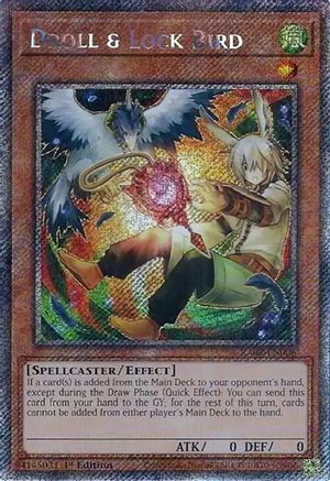 PLATINUM SECRET RARE Droll & Lock Bird (Alternate Art) (Platinum Secret Rare) (RA02-EN006) - 25th Anniversary Rarity Collection II 1st Edition