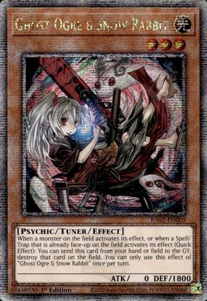 QUARTER CENTURY SECRET RARE Ghost Ogre & Snow Rabbit (Alternate Art) (Quarter Century Secret Rare) (RA02-EN009) - 25th Anniversary Rarity Collection II 1st Edition