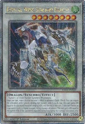 QUARTER CENTURY SECRET RARE Crystal Wing Synchro Dragon (Quarter Century Secret Rare) (RA02-EN029) - 25th Anniversary Rarity Collection II 1st Edition