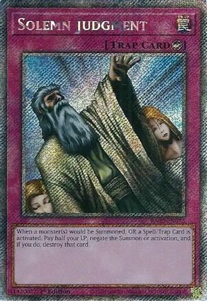 PLATINUM SECRET RARE Solemn Judgment (Platinum Secret Rare) (RA02-EN075) - 25th Anniversary Rarity Collection II 1st Edition