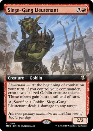 FOIL Siege-Gang Lieutenant (Extended Art) (Ripple Foil) (M3C-061) - Modern Horizons 3 Commander - Magic The Gathering