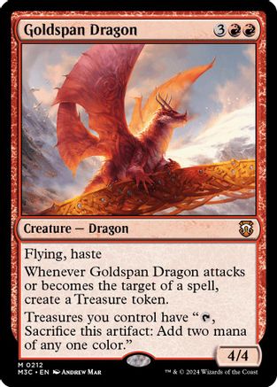 FOIL Goldspan Dragon (Ripple Foil) (M3C-212) - Modern Horizons 3 Commander - Magic The Gathering