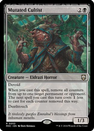 FOIL Mutated Cultist (Ripple Foil) (M3C-053) - Modern Horizons 3 Commander - Magic The Gathering