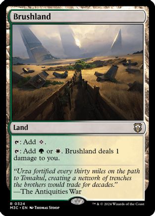 FOIL Brushland (Ripple Foil) (M3C-324) - Modern Horizons 3 Commander - Magic The Gathering