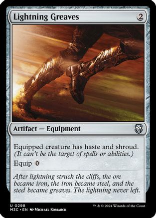 FOIL Lightning Greaves (Ripple Foil) (M3C-298) - Modern Horizons 3 Commander - Magic The Gathering