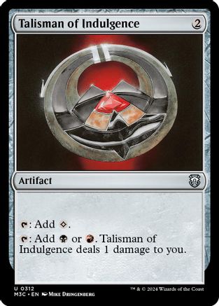 FOIL Talisman of Indulgence (Ripple Foil) (M3C-312) - Modern Horizons 3 Commander - Magic The Gathering