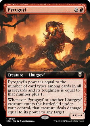 FOIL Pyrogoyf (Extended Art) (Ripple Foil) (M3C-059) - Modern Horizons 3 Commander - Magic The Gathering