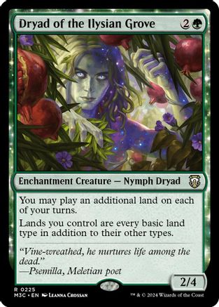 FOIL Dryad of the Ilysian Grove (Ripple Foil) (M3C-225) - Modern Horizons 3 Commander - Magic The Gathering