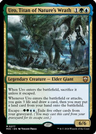 FOIL Uro, Titan of Nature's Wrath (Ripple Foil) (M3C-277) - Modern Horizons 3 Commander - Magic The Gathering