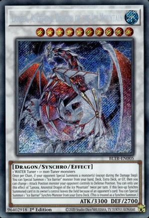 SECRET RARE Lancea, Ancestral Dragon of the Ice Mountain (BLTR-EN005) - Battles of Legend: Terminal Revenge 1st Edition