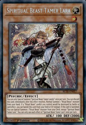 SECRET RARE Spiritual Beast Tamer Lara (BLTR-EN017) - Battles of Legend: Terminal Revenge 1st Edition