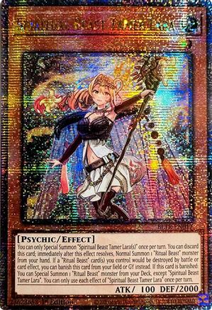 QUARTER CENTURY SECRET RARE Spiritual Beast Tamer Lara (Quarter Century Secret Rare) (BLTR-EN017) - Battles of Legend: Terminal Revenge 1st Edition