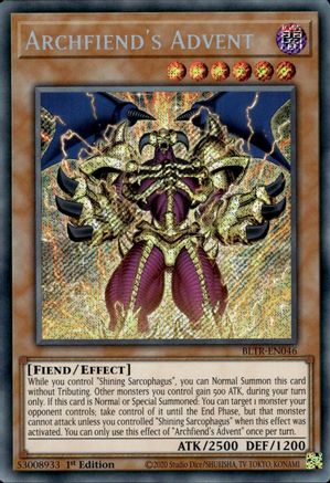 SECRET RARE Archfiend's Advent (BLTR-EN046) - Battles of Legend: Terminal Revenge 1st Edition
