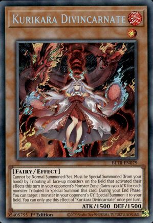 SECRET RARE Kurikara Divincarnate (BLTR-EN079) - Battles of Legend: Terminal Revenge 1st Edition