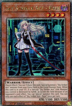 QUARTER CENTURY SECRET RARE Sky Striker Ace - Raye (Alternate Art) (Quarter Century Secret Rare) (BLTR-EN116) - Battles of Legend: Terminal Revenge 1st Edition