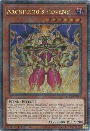 QUARTER CENTURY SECRET RARE Archfiend's Advent (Quarter Century Secret Rare) (BLTR-EN046) - Battles of Legend: Terminal Revenge 1st Edition