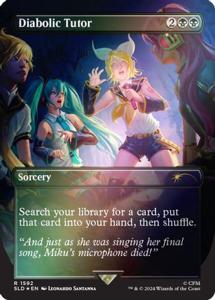 FOIL Diabolic Tutor (1592) (Rainbow Foil) (SLD-1592) - Secret Lair Drop Series - Magic The Gathering