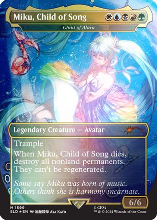 FOIL Miku, Child of Song - Child of Alara (Rainbow Foil) (SLD-1599) - Secret Lair Drop Series - Magic The Gathering