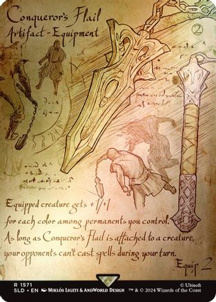 FOIL Conqueror's Flail (Rainbow Foil) (SLD-1571) - Secret Lair Drop Series - Magic The Gathering