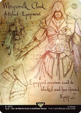 FOIL Whispersilk Cloak (Rainbow Foil) (SLD-1574) - Secret Lair Drop Series - Magic The Gathering