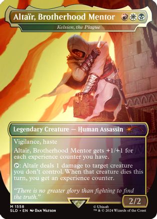 FOIL Altair, Brotherhood Mentor - Kelsien, the Plague (Rainbow Foil) (SLD-1558) - Secret Lair Drop Series - Magic The Gathering