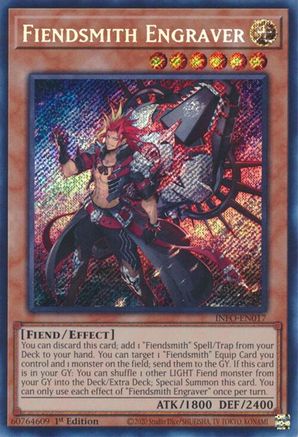 SECRET RARE Fiendsmith Engraver (INFO-EN017) - The Infinite Forbidden 1st Edition