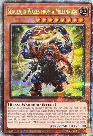 QUARTER CENTURY SECRET RARE Sengenjin Wakes from a Millennium (Quarter Century Secret Rare) (INFO-EN001) - The Infinite Forbidden 1st Edition