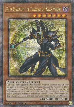 QUARTER CENTURY SECRET RARE Dark Magician the Magician of Black Magic (Quarter Century Secret Rare) (INFO-EN006) - The Infinite Forbidden 1st Edition