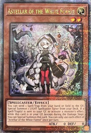 QUARTER CENTURY SECRET RARE Astellar of the White Forest (Quarter Century Secret Rare) (INFO-EN013) - The Infinite Forbidden 1st Edition