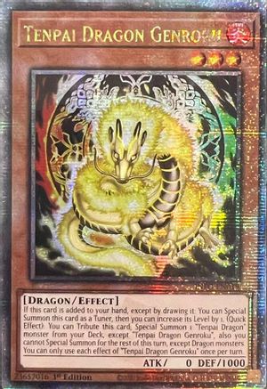QUARTER CENTURY SECRET RARE Tenpai Dragon Genroku (Quarter Century Secret Rare) (INFO-EN019) - The Infinite Forbidden 1st Edition