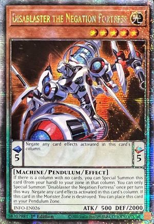 QUARTER CENTURY SECRET RARE Disablaster the Negation Fortress (Quarter Century Secret Rare) (INFO-EN026) - The Infinite Forbidden 1st Edition