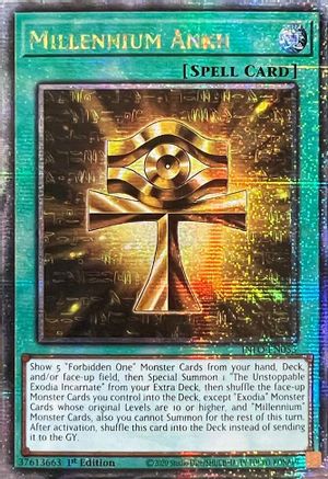 QUARTER CENTURY SECRET RARE Millennium Ankh (Quarter Century Secret Rare) (INFO-EN053) - The Infinite Forbidden 1st Edition