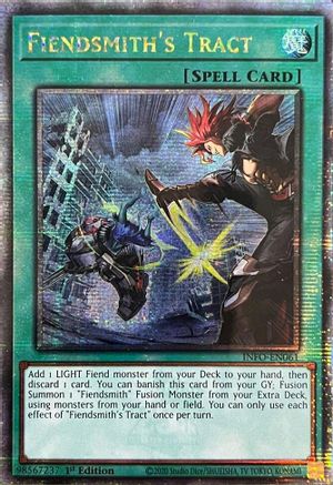QUARTER CENTURY SECRET RARE Fiendsmith's Tract (Quarter Century Secret Rare) (INFO-EN061) - The Infinite Forbidden 1st Edition