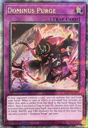 QUARTER CENTURY SECRET RARE Dominus Purge (Quarter Century Secret Rare) (INFO-EN078) - The Infinite Forbidden 1st Edition