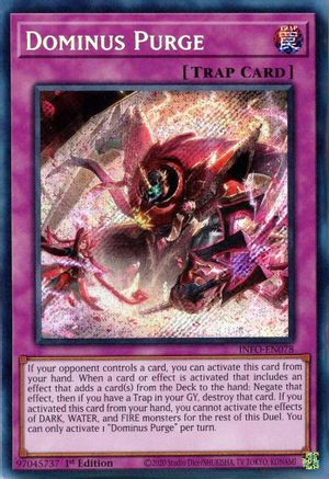 SECRET RARE Dominus Purge (INFO-EN078) - The Infinite Forbidden 1st Edition