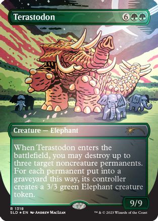 FOIL Terastodon (Rainbow Foil) (SLD-1318) - Secret Lair Drop Series - Magic The Gathering