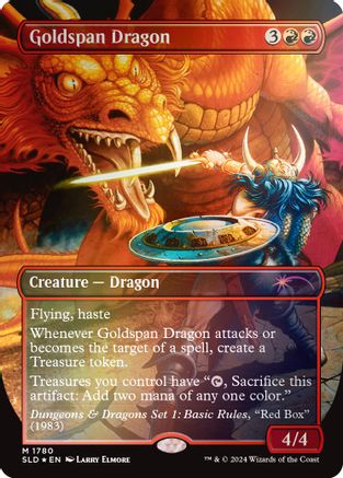 FOIL Goldspan Dragon (Rainbow Foil) (SLD-1780) - Secret Lair Drop Series - Magic The Gathering