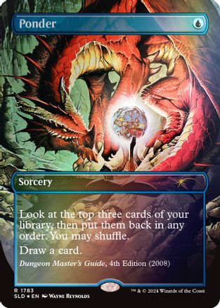 FOIL Ponder (1783) (Rainbow Foil) (SLD-1783) - Secret Lair Drop Series - Magic The Gathering