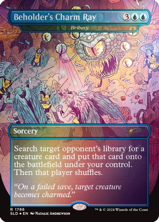 FOIL Beholder's Charm Ray - Bribery (Rainbow Foil) (SLD-1786) - Secret Lair Drop Series - Magic The Gathering