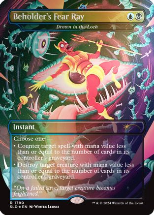 FOIL Beholder's Fear Ray - Drown in the Loch (Rainbow Foil) (SLD-1790) - Secret Lair Drop Series - Magic The Gathering