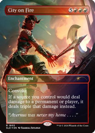 FOIL City on Fire (Rainbow Foil) (SLD-1803) - Secret Lair Drop Series - Magic The Gathering