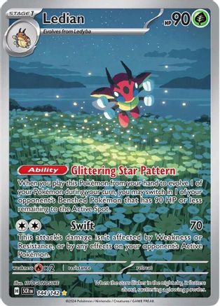 Ledian 144 - Pokemon SV07 Stellar Crown Holofoil