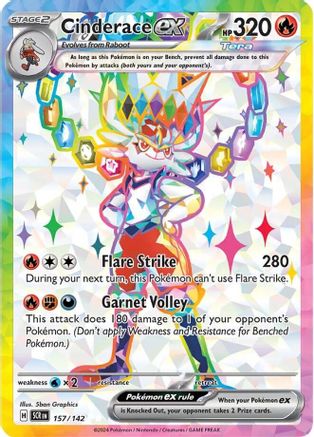 Cinderace ex 157 - Pokemon SV07 Stellar Crown Holofoil